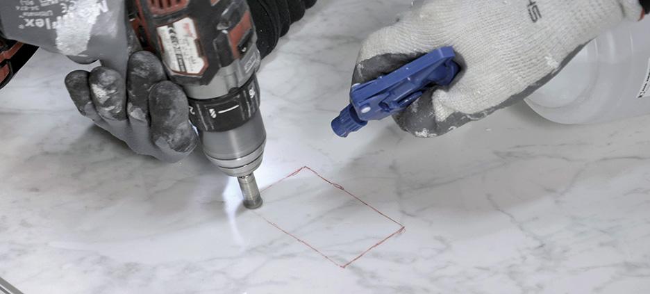 Drill hole in on sale porcelain tile